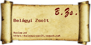 Belágyi Zsolt névjegykártya